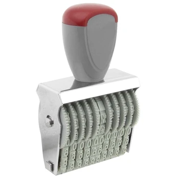 

Office 10 Band 5mm x m Rubber 0-9 Numbers Numbering Stamp Gray Red