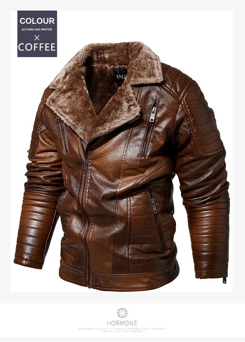 men's genuine leather coats & jackets with hood 2022 Classic New Winter Men Leather Coat Fleece Jacket Fashion Motorcycle Jacket Retro PU Casual Leather Jackets Mens Warm Coats biker jacket men