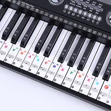 Autocollants de lettres pour Piano, étiquette transparente, pour clavier, Notation électronique, défilement à la main, échelle universelle