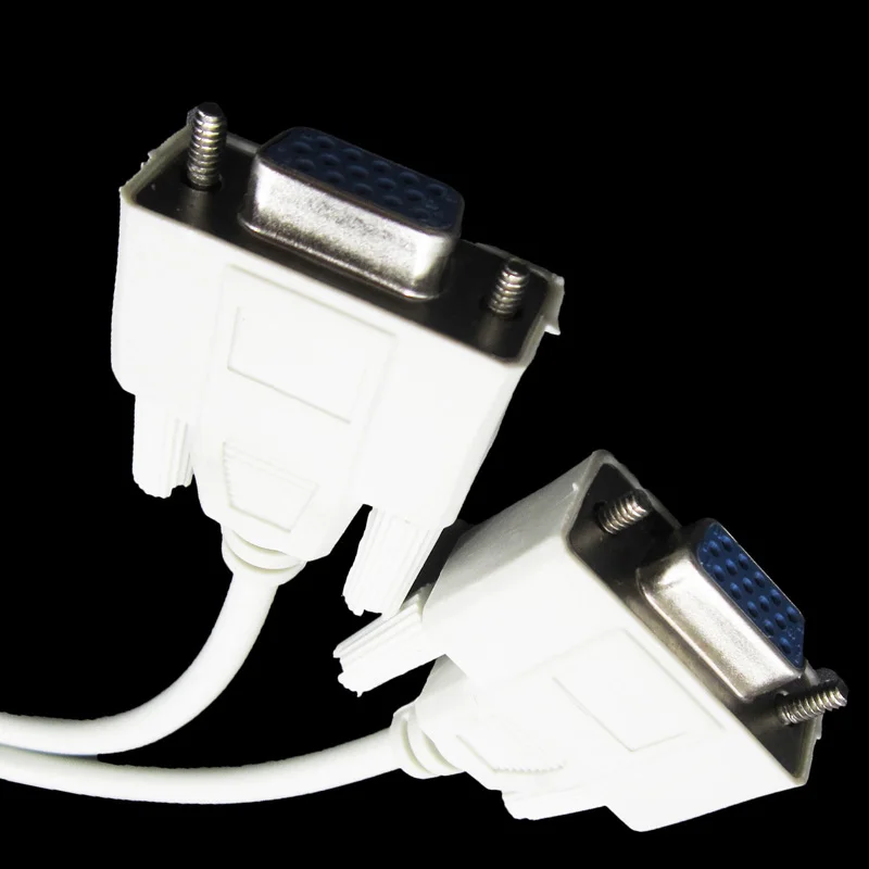 VGA один штекер на два женский Расширенный aux кабель для проектора VGA hdmi кабель разветвитель белый