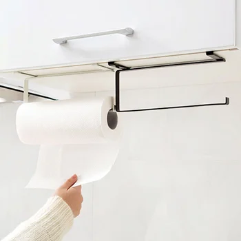 

Kitchen Tissue Holder Hanging Bathroom Toilet Roll Paper Holder Rack Kitchen Cabinet Door Hook Holder