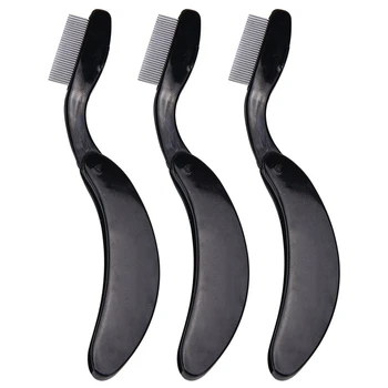 

3 Pcs Folding Eyelash Comb, Stainless Steel Teeth Eyebrow Comb Lash and Brow Makeup Brush