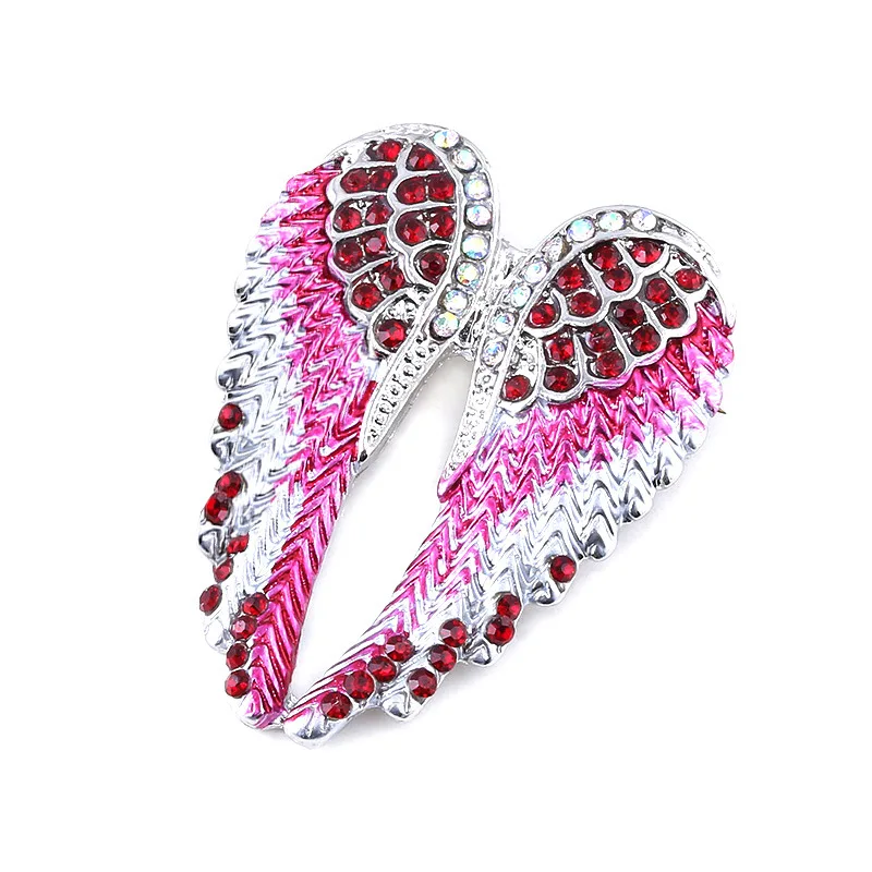 Crystal angel wings brooch
