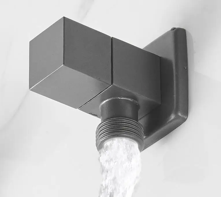 Description Picture 2 of itembrass gunmetal gray hot and cold triangle valve water stop valve basin toilet valve water heater triangle valve single valve