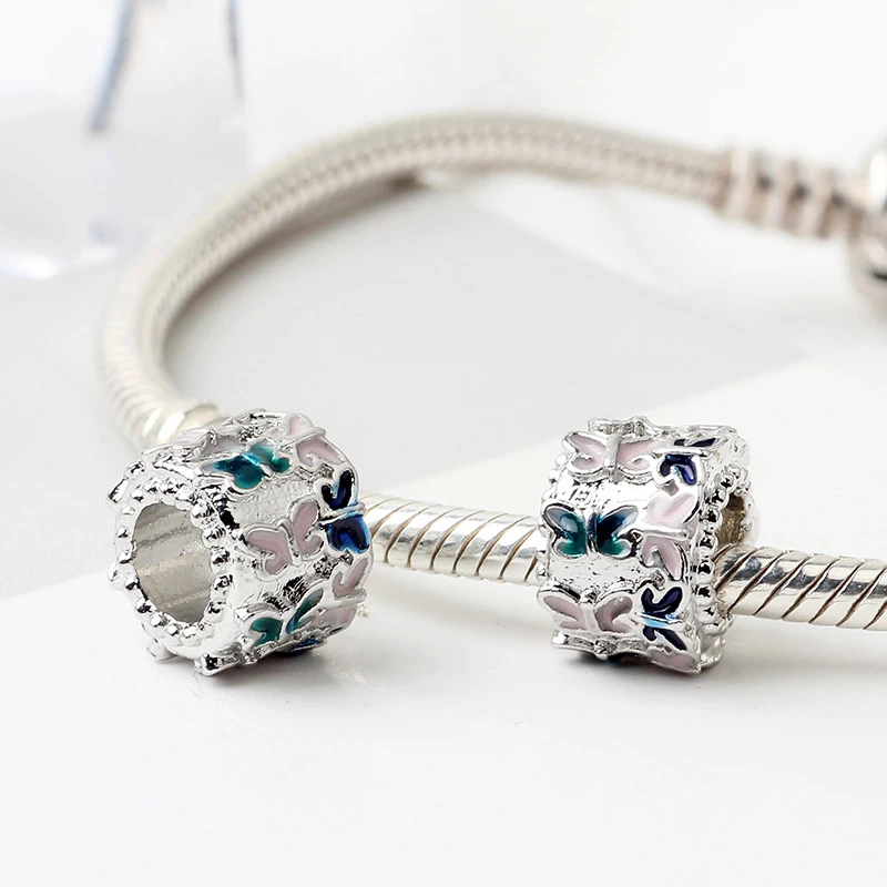CUTEECO новые красочные бабочки эмаль DIY Бусины Подходит Pandora Весенняя серия браслет для женщин ювелирные аксессуары