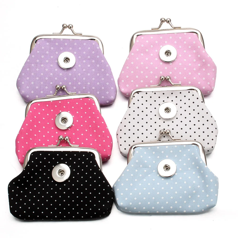 Фото Маленькие кошельки с застежкой 18 мм 6 цветов ювелирные изделия в горошек сумочки