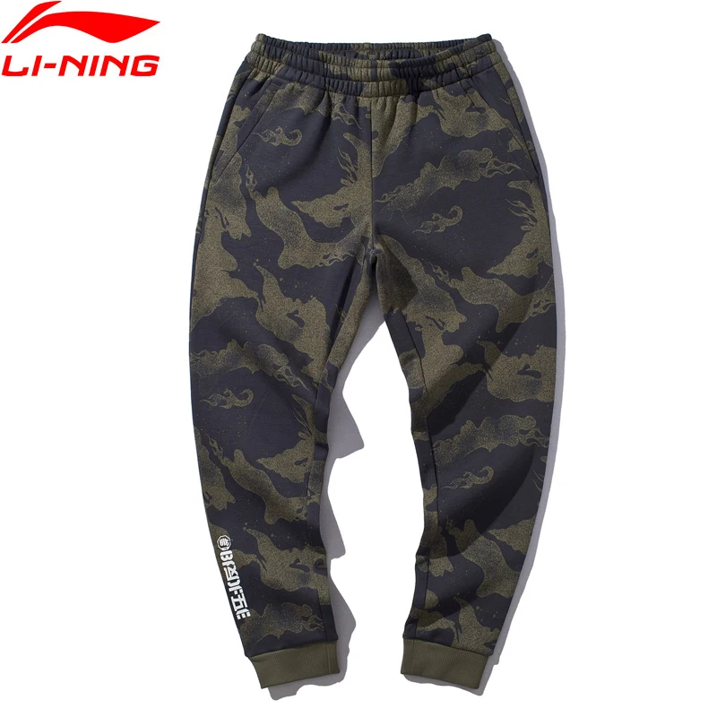 Li-Ning мужские баскетбольные спортивные штаны BAD FIVE, теплые флисовые зимние спортивные штаны с подкладкой из 65% полиэстера и 35% хлопка AKLP571 MKY531