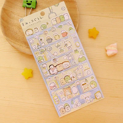 1pcs Sumikko Gurashi Paper Sticker Cute Bear Penguin Cat Decorative Adhesive for Diary Letter Scrapbook Stationery 2