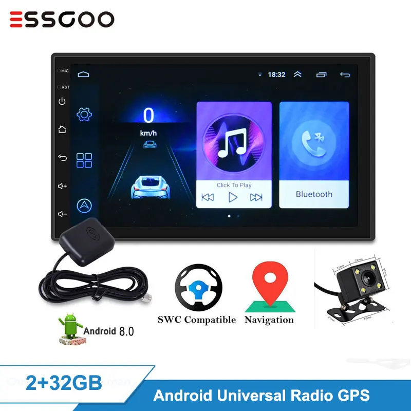 Essgoo Android Autoradio 2 ГБ + 32 ГБ 1 Гб + 16 Гб автомобильное радио Gps навигация универсальное авто радио Wifi 2 Din центральный мультиmidia плеер|Автомобильные радиоприемники|   | АлиЭкспресс