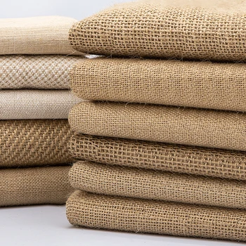 

Jute cloth fabric fabric Tablecloth retro tea mat jute decorative coarse cloth handmade diy background burlap cloth 1m