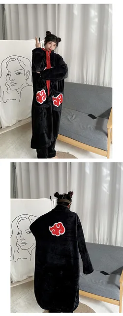 Naruto Akatsuki Pijama Anime Crianças Pijamas Dos Desenhos Animados Kakashi  Plus Veludo Grosso Nuvem Vermelha Mangas Curtas Longas Camisola Quente -  AliExpress