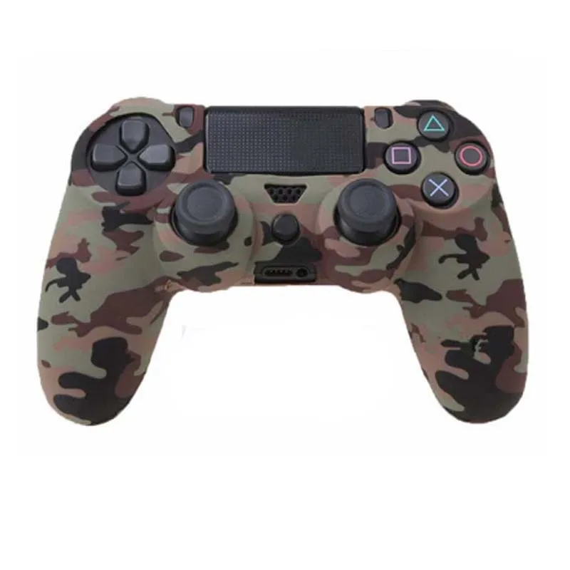 Камуфляжный Мягкий силиконовый чехол защитный чехол для sony Playstation 4 PS4 для Dualshock 4 контроллер для ps4 pro slim - Цвет: O