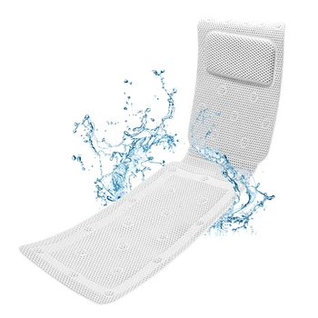 

Bath Cushion With Pillow Full Body Bath Tub Pillow Non-Slip Spa Bathtub Mat Mattress Pad PVC Foam Breathable 3D Mesh Layers