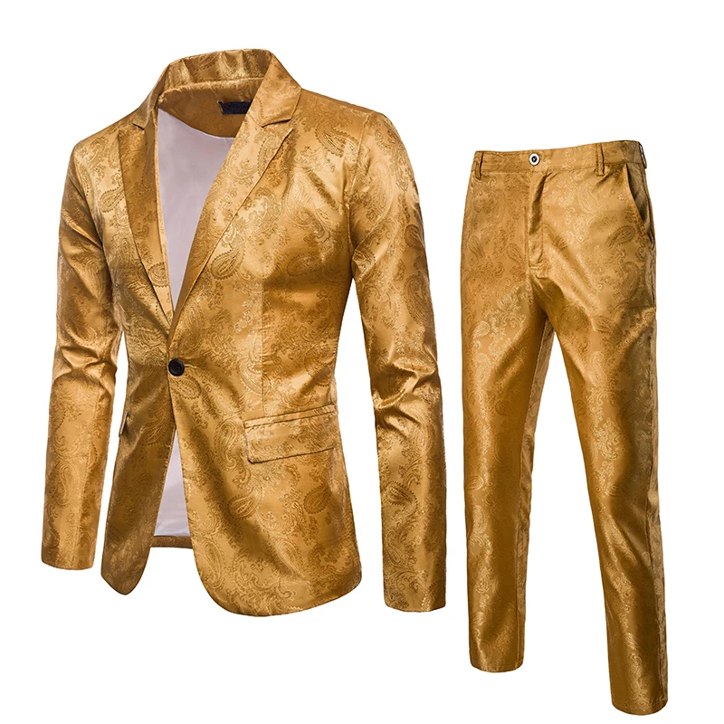 Bar party dress stage dress wedding show suit master of ceremonies model show men's suit Two-piece Set Suit