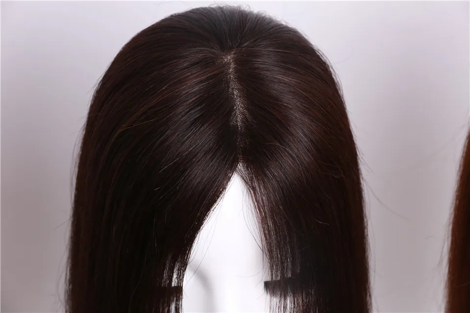 6x11 см 10 дюймов-20 дюймов прямые кружева+ PU основа волос Топпер парик шиньон для женщин Remy человеческие волосы для женщин
