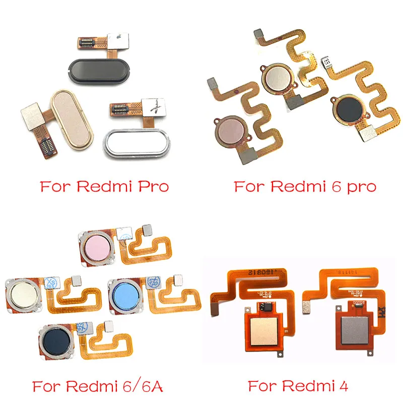 Для Xiaomi Redmi 6A 6 Pro/Redmi 4 Домашний считыватель пальцев Сканер отпечатков пальцев Главная кнопка гибкий кабель