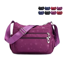 Высокое качество, модные женские водонепроницаемые нейлоновые сумки-мессенджеры, женские сумки через плечо, женские сумки, Звездные