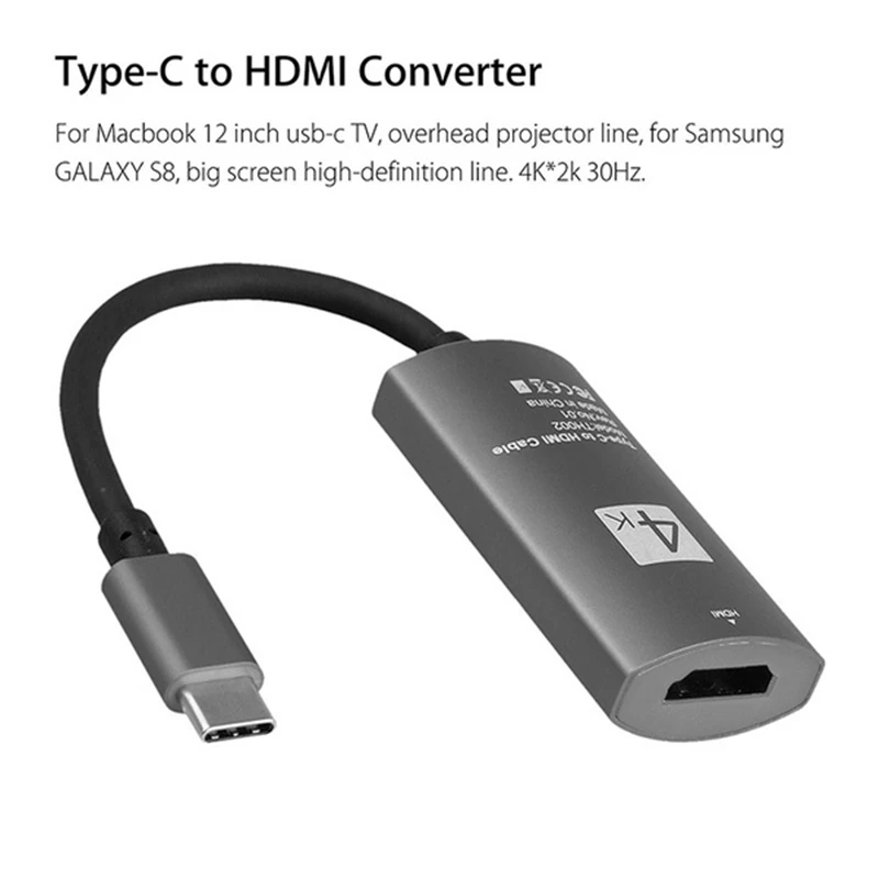 2 в 1 USB-C 3,1 Тип C к HDMI Поддержка 4K конвертер Кабель-адаптер HDMI кабель для HDTV телефона ПК samsung Galaxy Note8 S8 Macbook