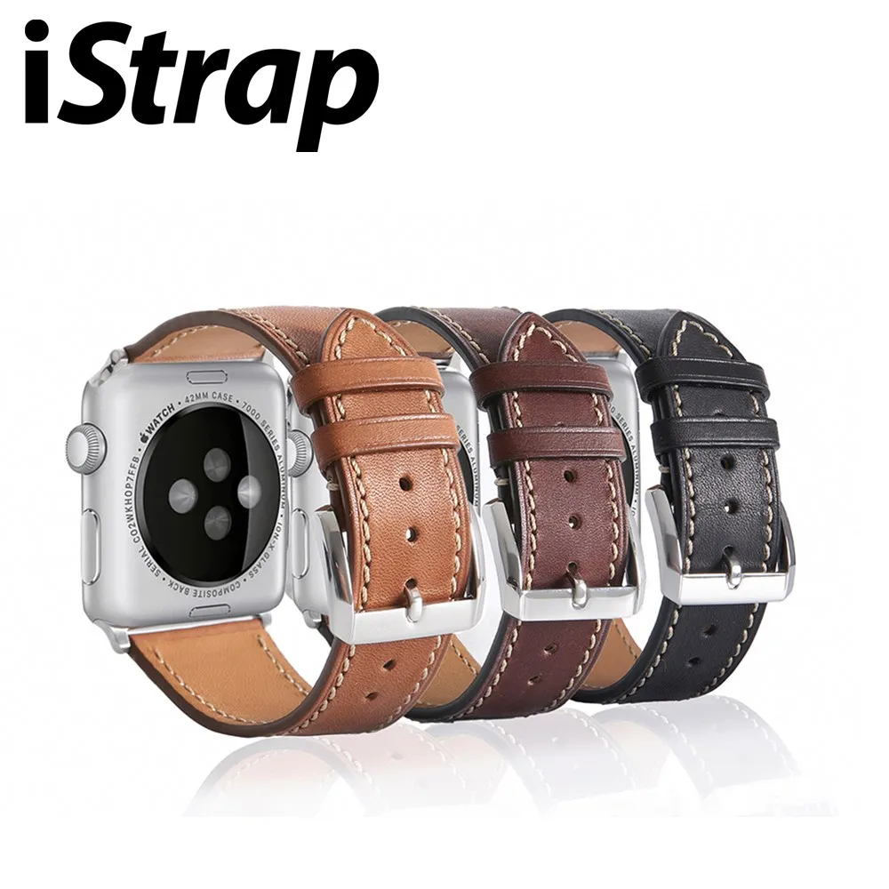 Кожаный браслет iStrap для Apple Watch 42 мм, 38 мм, 44 мм, 40 мм, серия 4, 3, 2, ремешок для Apple Watch iWatch, ремешок для часов