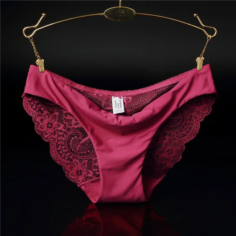 plus size underwear Woman Lace Panties Sexy Transparent Panty Low-Rise Cotton crotch Briefs Plus Size Ladies Underwear Intimates New Hot Sale female underwear