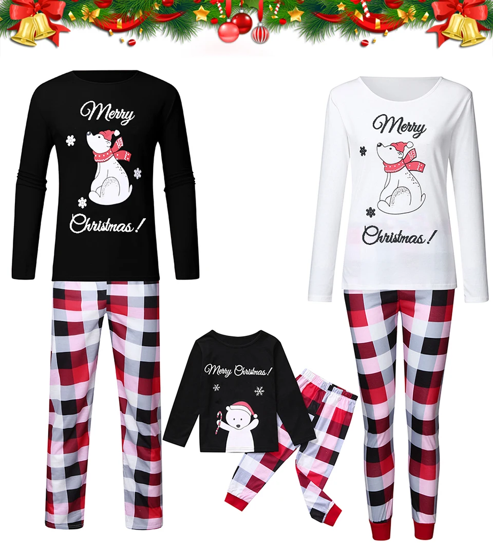 Pyjama de Noël familial maman fille fils correspondant tenue de famille tenue de nuit