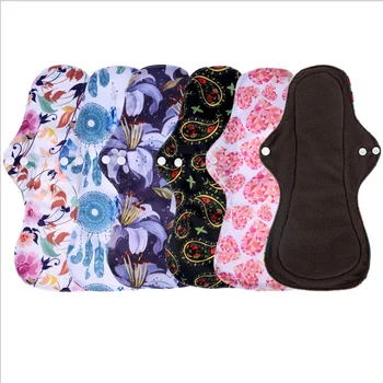 

10Pcs/Lot Bamboo Cotton Washable Sanitary Pads Bamboo Cloth Pads Reusable Random Patterns Print Women Menstrual Pads