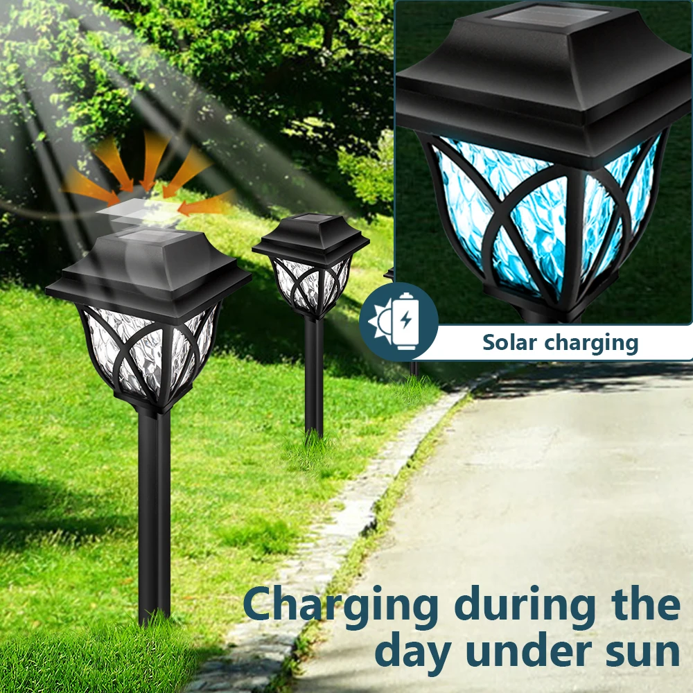 Solar Powered Lamp Outdoor LED Solar Lights Pathway Waterproof Landscape Decorative Lawn Lighting Garden Patio Lantern Light solar deck lights