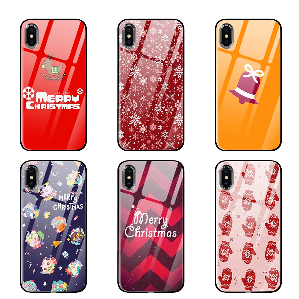Красочные рождественские роскошные чехлы из закаленного стекла для huawei P30 P20 mate 10 20 Honor 8 9 10 Pro Lite