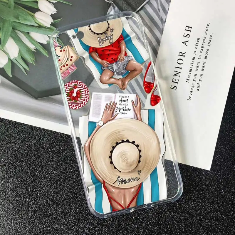 tpu A855 Модный милый чехол для телефона mama of girl boy Super mom baby для iPhone XR 7 6 6s 8 Plus 5S SE X XS MAX, мягкий силиконовый чехол для телефона из ТПУ - Цвет: tpu A855