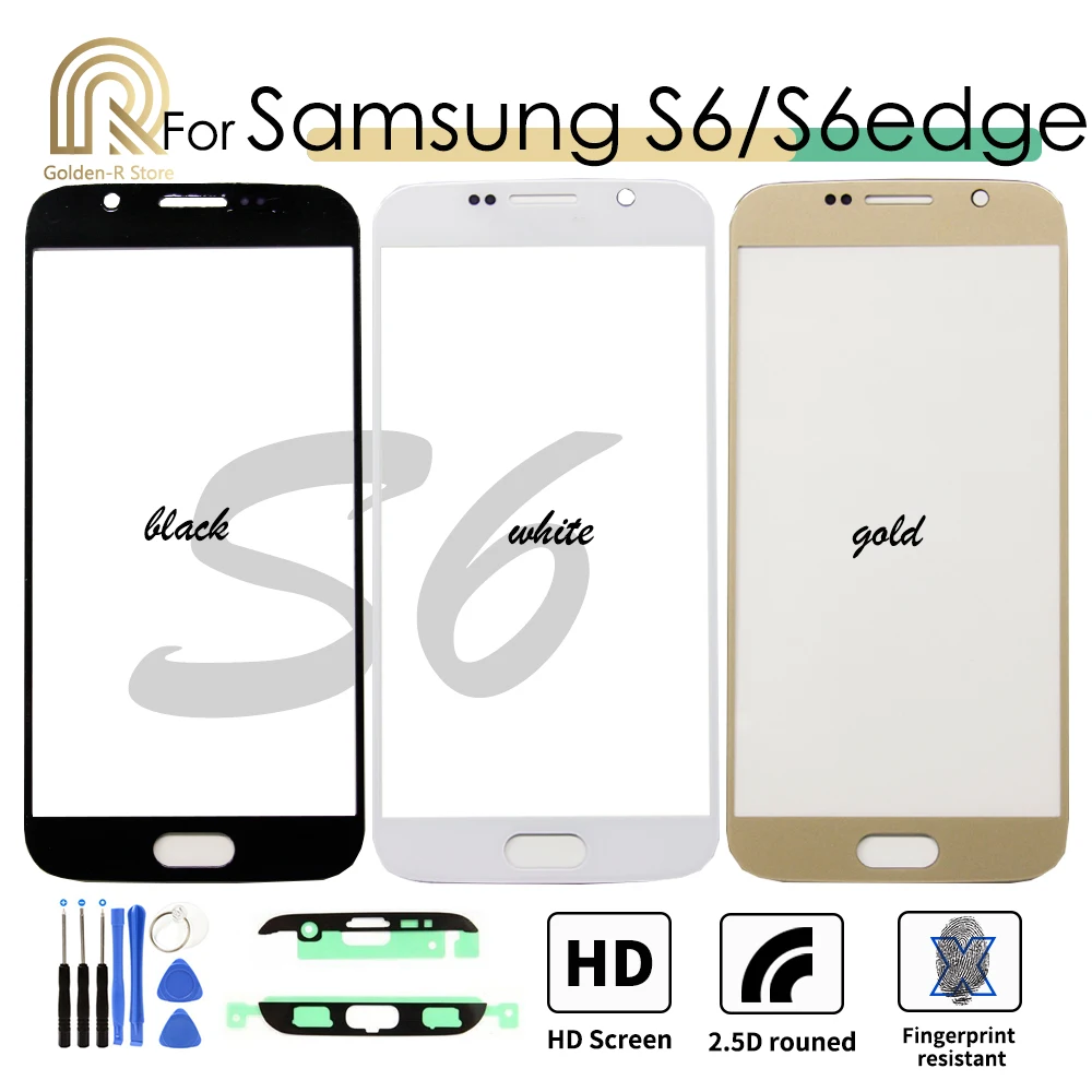 Оригинальное Переднее стекло Замена объектива для samsung Galaxy S6 G920F s6 edge G925F внешняя