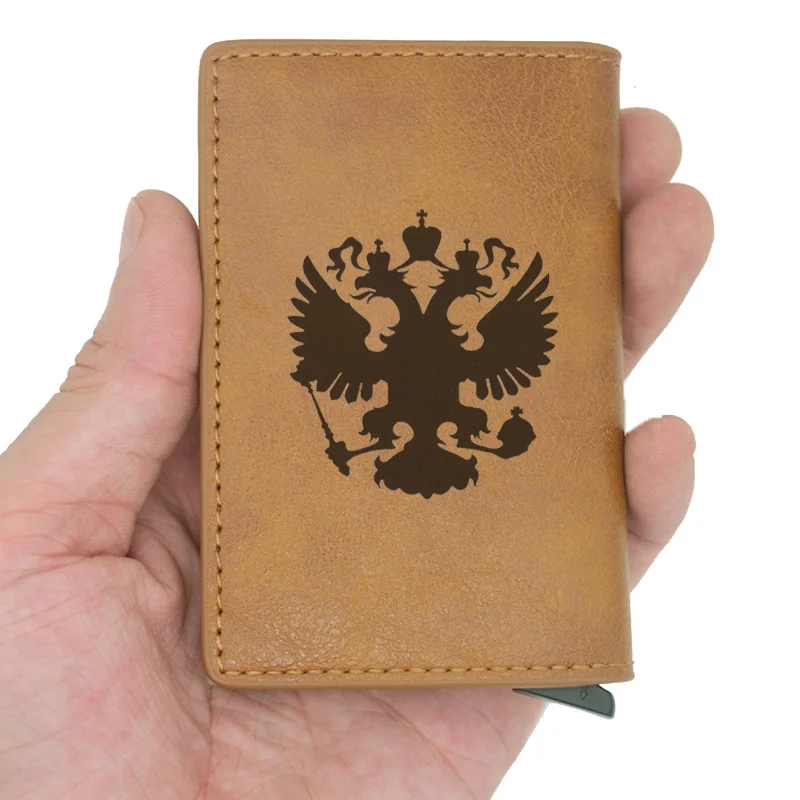 Модный двойной Орел Rfid держатель для карт для мужчин и женщин кошельки винтажные короткие кожаные тонкие Кошельки Мини Кошелек подарки