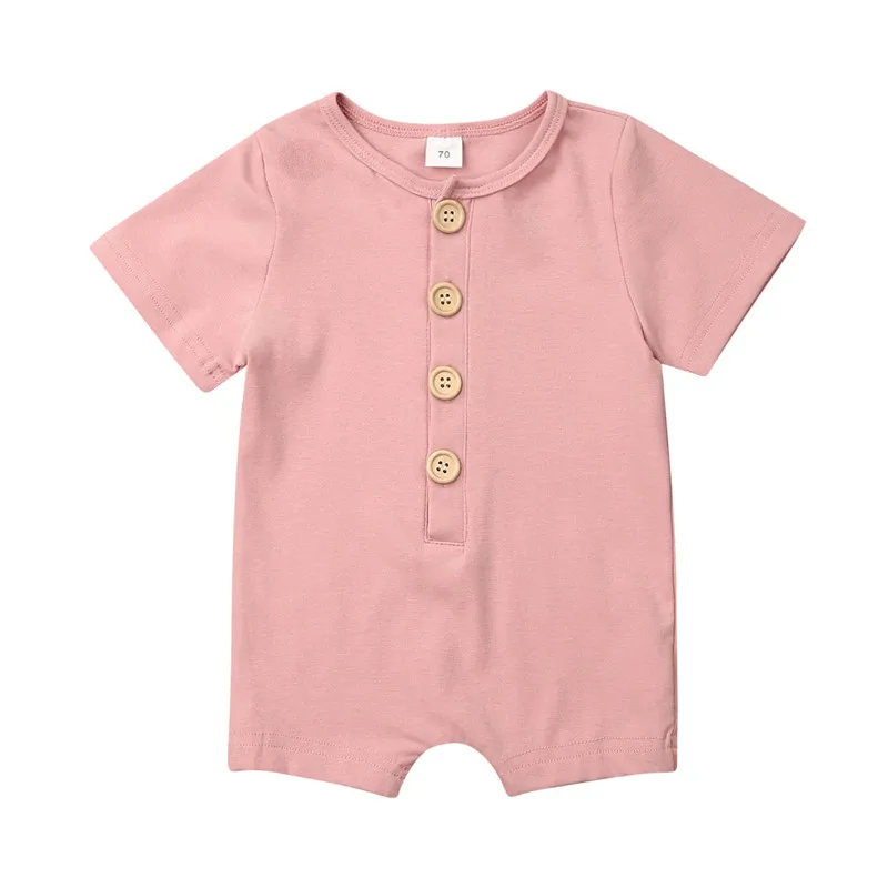 Летний детский комбинезон с коротким рукавом, хлопковые футболки с круглым вырезом на 0-18 месяцев, милая Одежда для новорожденных мальчиков и девочек, Roupas de bebe - Цвет: E