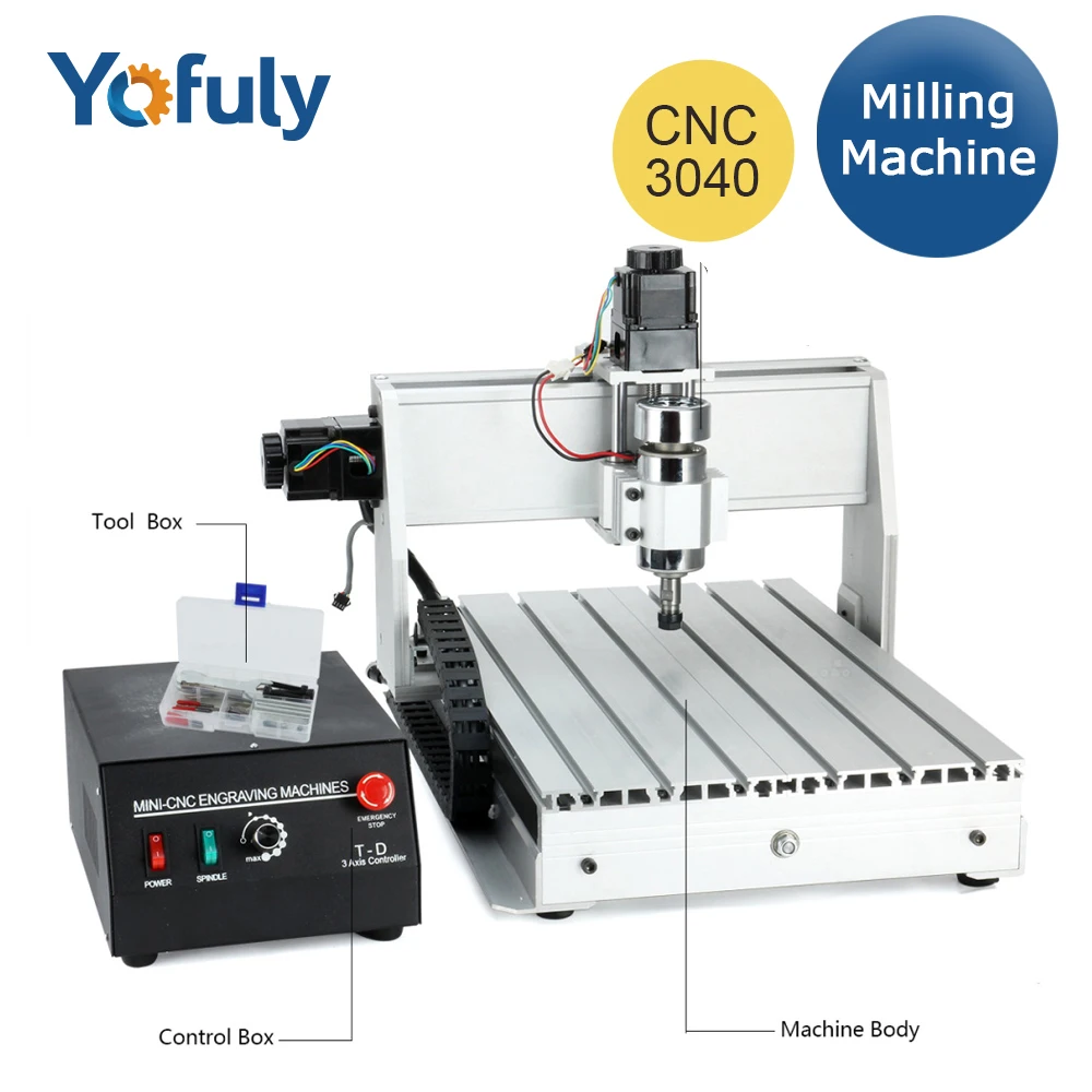 

CNC 3040 T-D 3 axis Engraving Machine Threads Screw 300W Spindle Motor Milling Cutting Drilling CNC Wood Router with Free Tools
