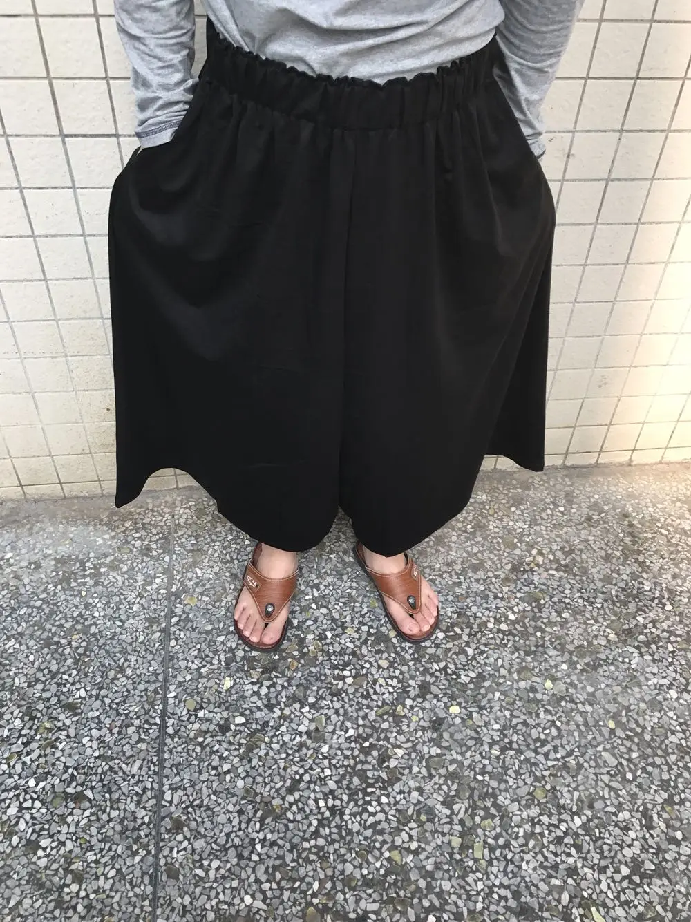 Юбка, брюки, черные, длина по щиколотку, женские брюки, Pantalon, Mujer, спортивные штаны, свободные, повседневные, широкие, брюки DJ338
