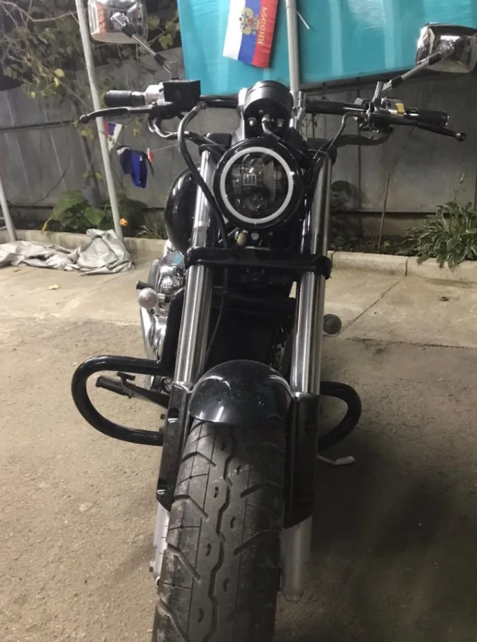 5,7" мотоциклетный светодиодный светильник для Harley Dyna Sportster Triumph индийская фара двигателя Halo DRL Янтарный светильник поворота
