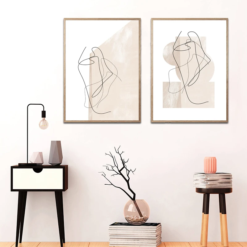Contemporary Abstract Line Drawing Art Prints Modern Wall Art Canvas