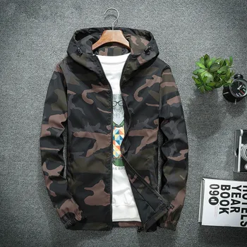 

PADEGAO Men's New Jackets Spring Autumn Casual Coats Hooded Jacket Camouflage Fashion Male Outwear Brand Clothing 5XL PDG1500