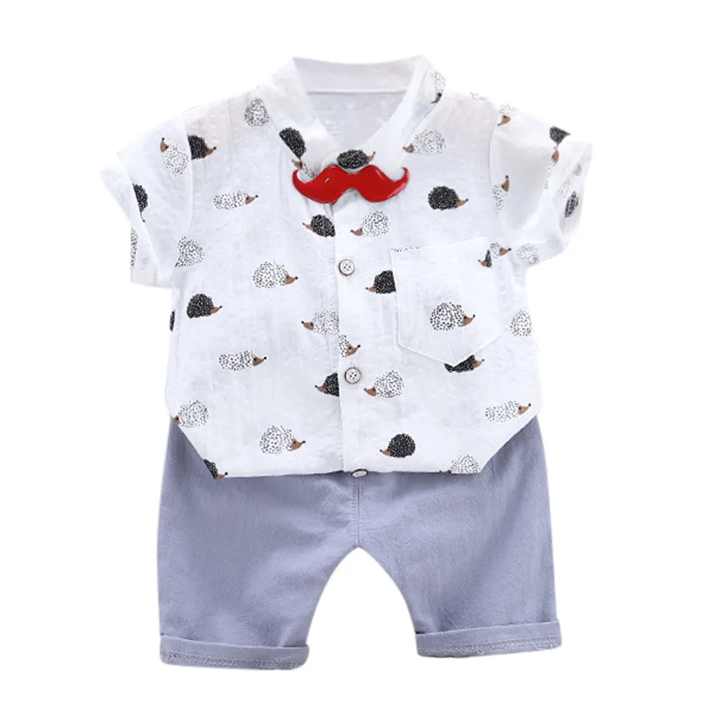 Roupas/комплект для маленьких мальчиков и девочек, топы с короткими рукавами и рисунком+ полосатый наряд с шортами, Детские платья для мальчиков, одежда для мальчиков