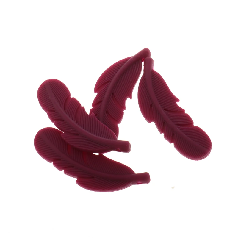 실리콘 목걸이에 대 한 20PCS 음식 실리콘 구슬 깃털 Teether 실리콘 펜던트 18MM * 56MM * 6.5MM