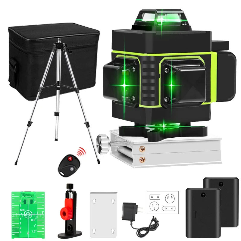 16 Linee 4D Livello Laser Linea Verde SelfLeveling 360 Orizzontale E 