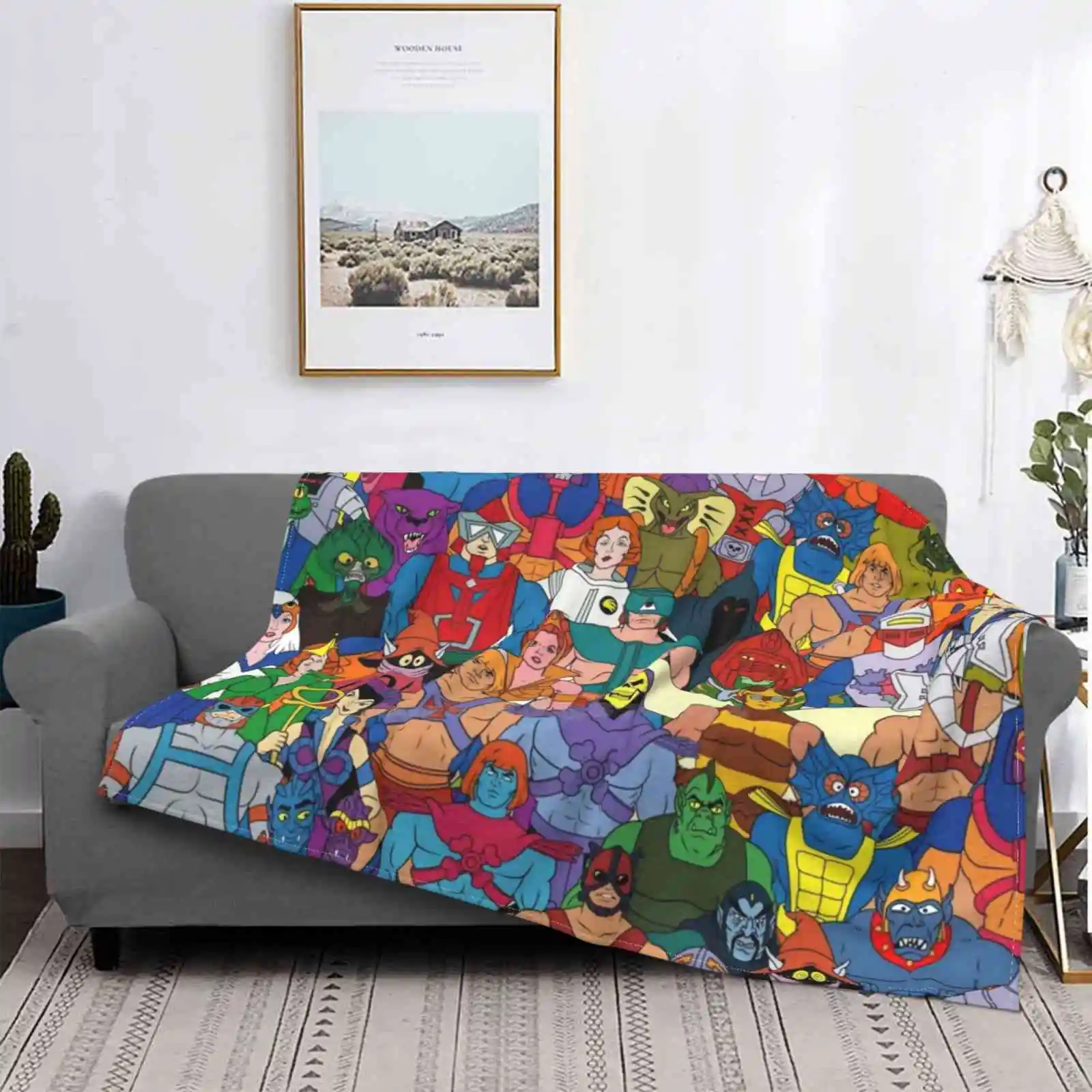 The Masters Soft Warm Light Thin Blanket 80S Pop Art Cartoon Street Art He Man Masters Of The Universe Action Figures Motu She