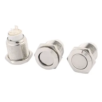 

uxcell 3Pcs DC 12V 3A Panel Mounting SPST Latching Metal Push Button Switch