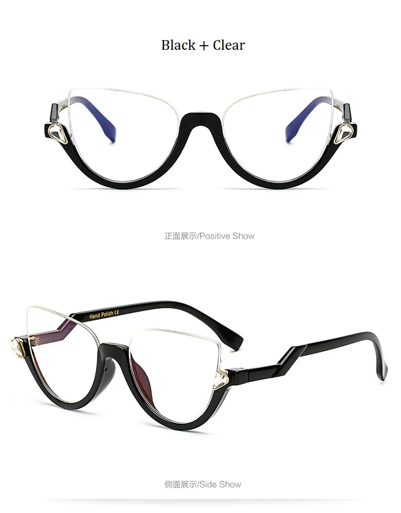 Модные алмазные очки кошачий глаз оправа женские трендовые брендовые ретро очки прозрачное зеркало солнцезащитные женские очки оculos De