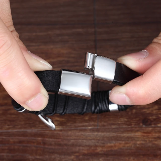 Afolabi Multicolor Cross Design Leather Bracelet - Image 6