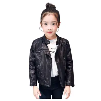 

Children Girl Boy Kids Autumn Winter Solid Fashion Jacket Baby Outerwear Leather Coat Cool Long sleeve Clothes With High Quality