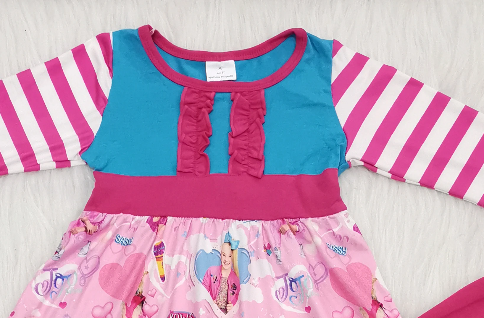 Winter Hot Girls Clothes Boutique Kids Clothing Valentine Jo Tops Long Leggings Outfit Toddler Cartoon Baby Girl Clothes Set 2pc