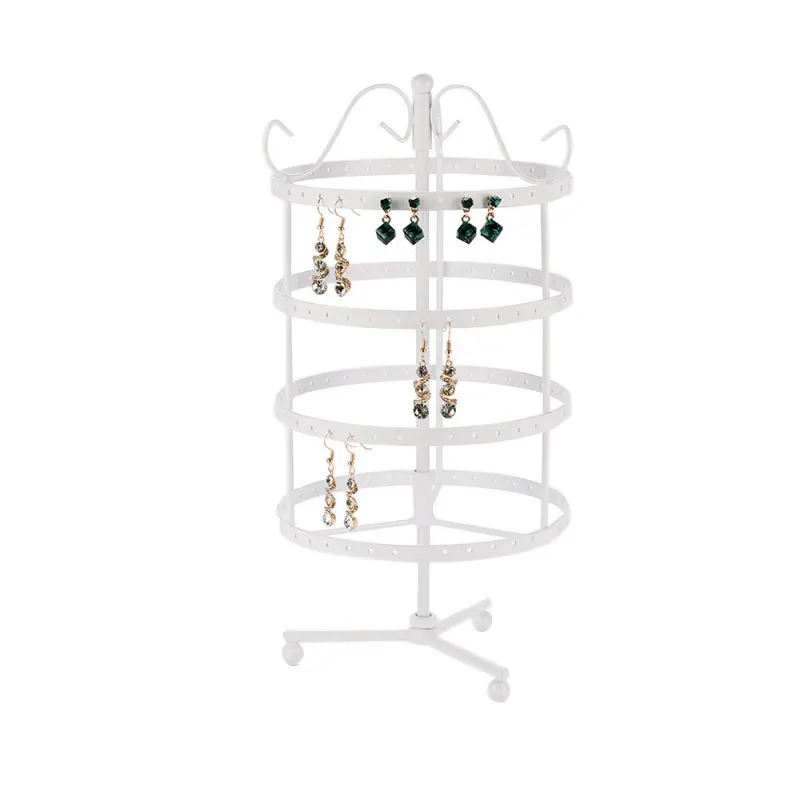 

Jewelry Display Stand Holder Four-Layer Earring Display Stand Round Practical Rotatable Jewelry Organizers