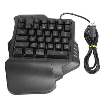

Mini One-Handed Gaming Keyboard LED Backlight USB Wired Game 35Keys Keyboard Cellphone Gaming Keyboard New