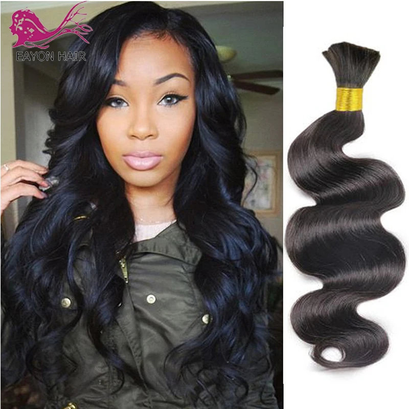 

EAYON Brazilian Human Hair Body Wave Braiding Bulks For Women 3 Bundles For Braiding Hair Crochet Braids Natural Color 1#/2#/4#
