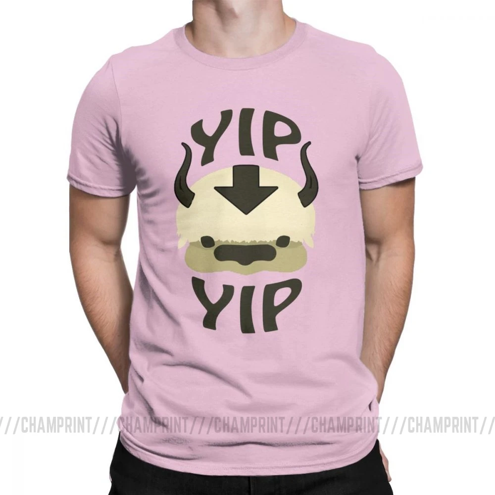 YIP APPA Футболка мужская хлопок Мода для мужчин футболки круглый вырез Аватар Последний Аэрограф футболка Топы 4XL 5XL - Цвет: Розовый